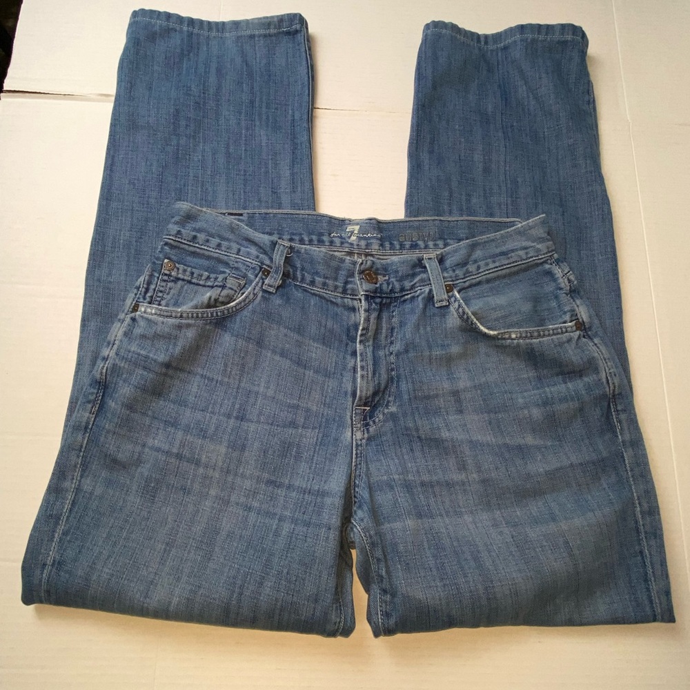 Seven 7 For All Mankind Austyn Men’s Jeans 33 Whiskered Straight Embroidered
